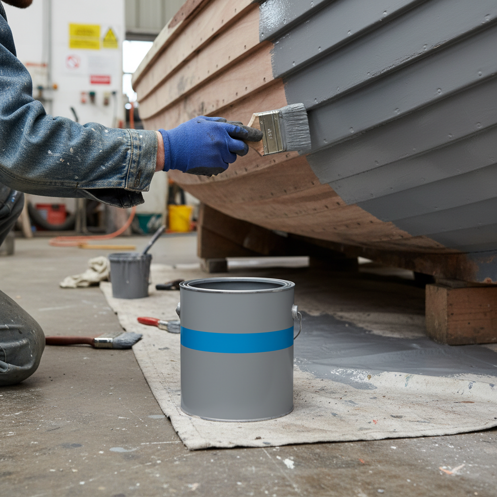 Premium Marine Boat Paint - High-Performance Grey Enamel for Boats and Barges with Excellent Weathering Resistance