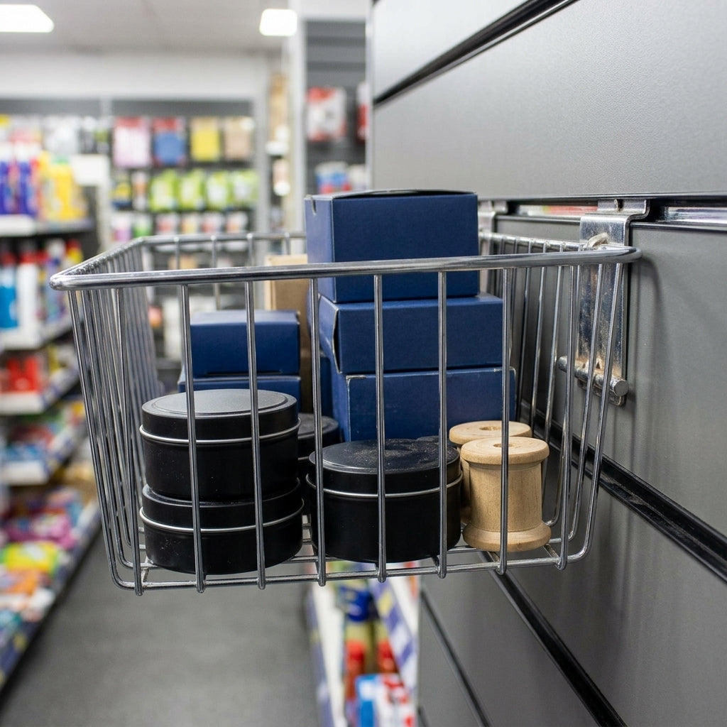 Slatwall Wire Basket – two sizes available (view 2)