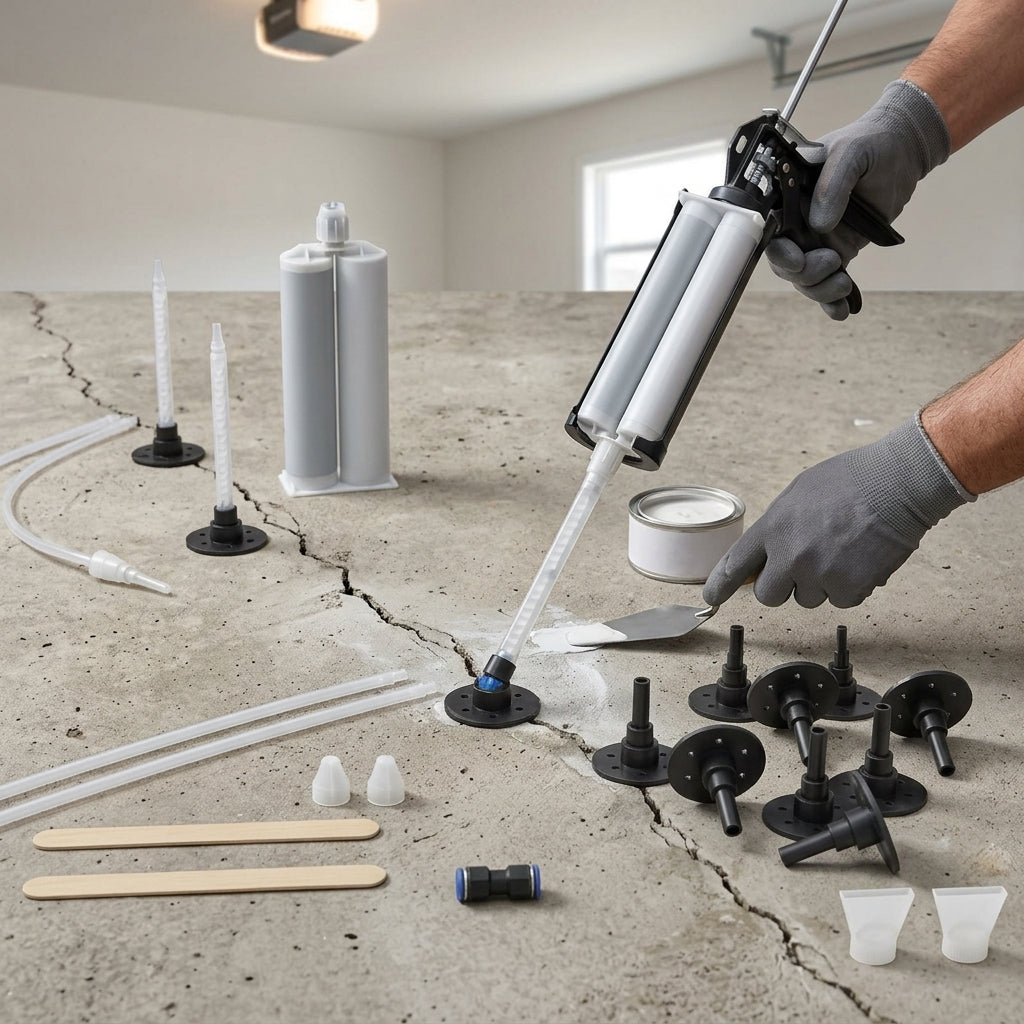 Crack Repair Injection Kit 2-Part Epoxy 100% for Concrete