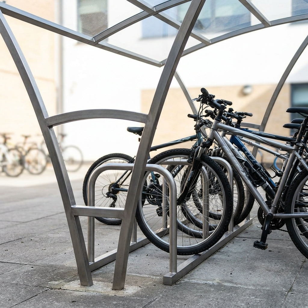 10-Bike Open-Front Shelter with Cycle Stands (view 2)