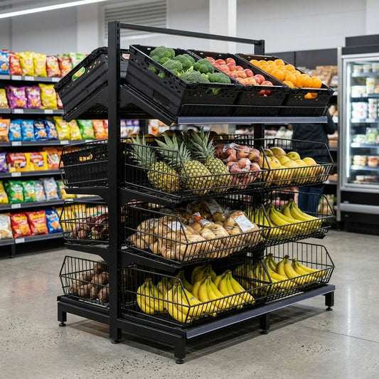 600×400×200mm stackable fruit & veg crate 35L black pack of 5