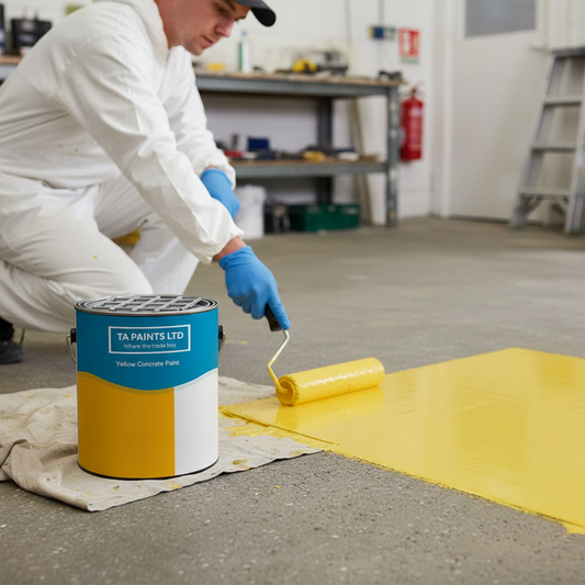 High-Performance Yellow Concrete Paint for Internal and External Use – UV Resistant with Non-Slip Option Available