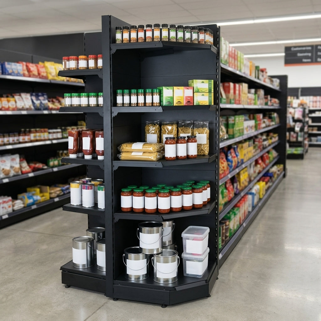 2.4m High Corner Shelving Bay 470mm Base 370mm Shelves