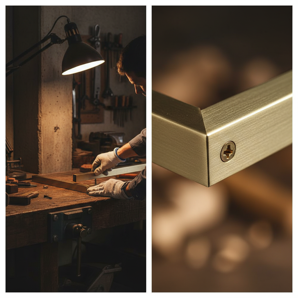 Premium Brushed Polished Brass Angle 38.1mm x 38.1mm x 3.2mm for Decorative Applications