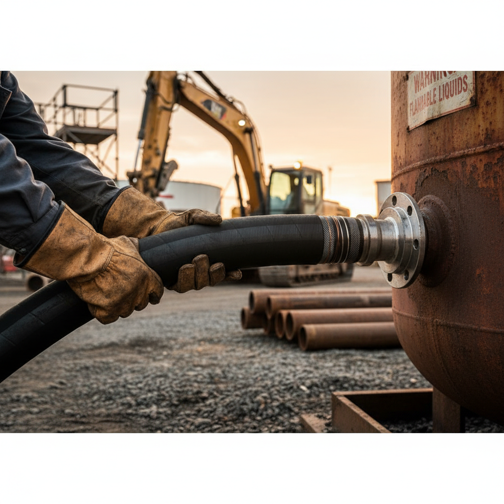 Heavy Duty NBR Oil and Hydrocarbon Suction and Discharge Hose with High Tensile Steel Helix for Industrial Applications