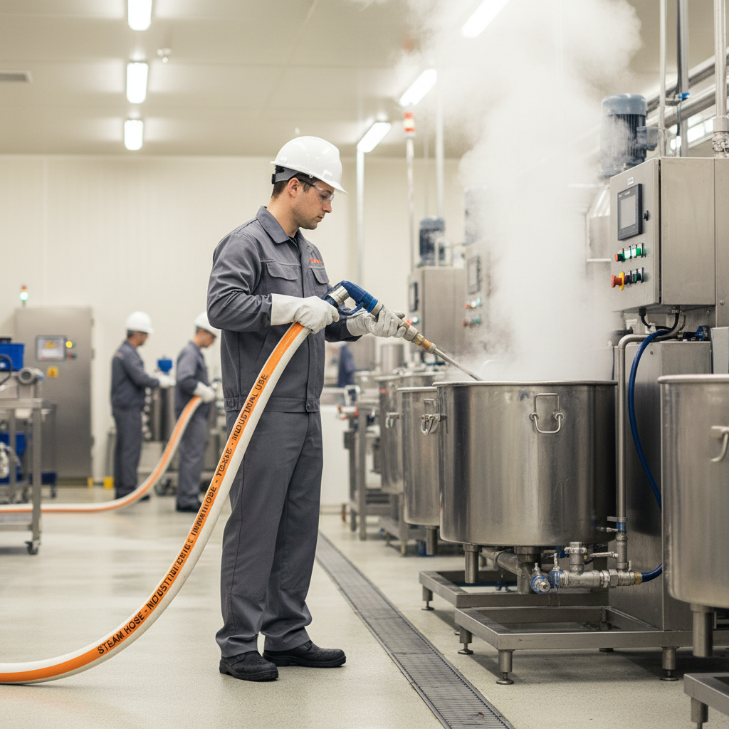 Premium 7bar White EPDM Non-Marking Steam Hose - High-Performance for Food Industry Use