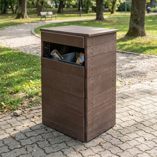 Litter Bin with Top Cover - 100L Capacity