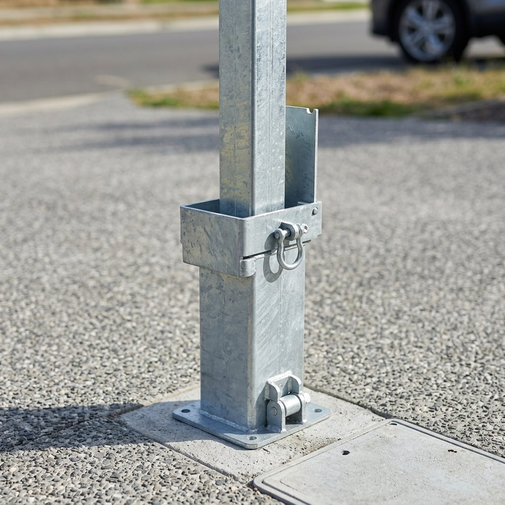 90–120mm Square Retractapost Lift Assist Telescopic Bollard (view 2)