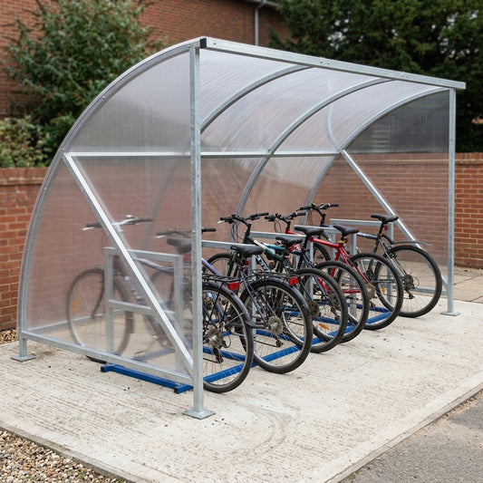 10-bike cycle shelter 3500 × 2040 × 2100 mm galvanised