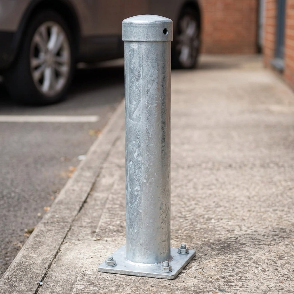 1000mm galvanised mild steel bollard – fixed perimeter barrier (view 2)