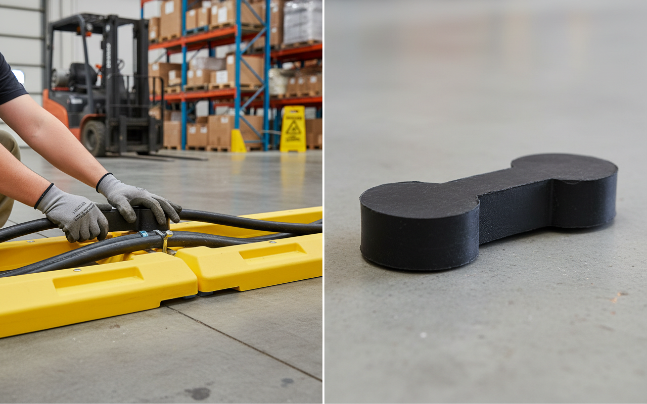 Professional Hose and Cable Ramp Connector - Durable Accessory with Screws and Washers for Easy Replacement
