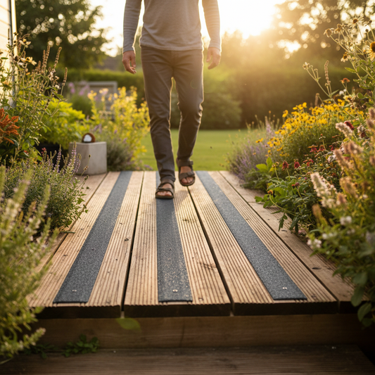 Premium 50mm Wide Non-Slip Anti-Skid Decking Strips - Heavy Duty Safety Solution for Outdoor Spaces