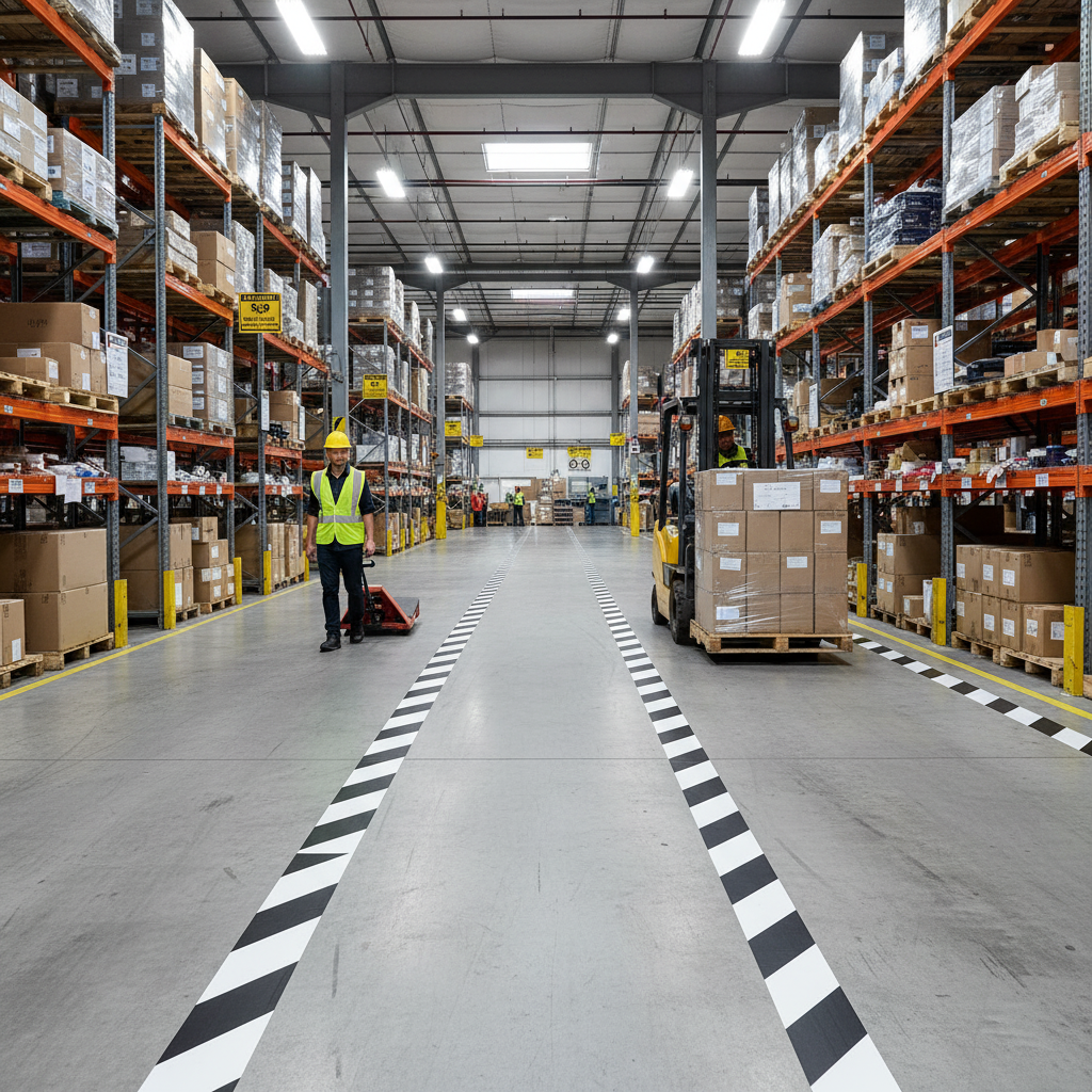 Premium Heavy Duty Floor Marking Tape for Industrial Safety - Easy Application, Durable, Custom Sizes Available