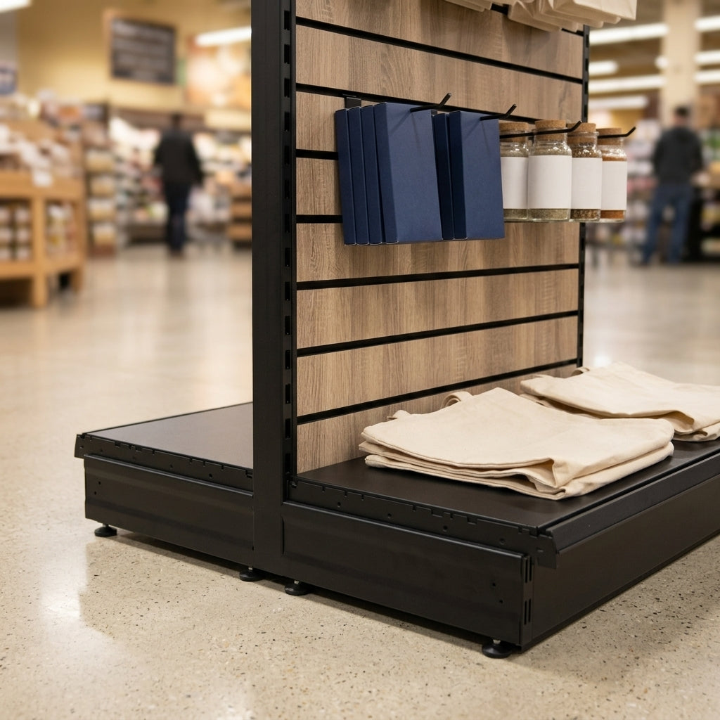 2.4m Wood Effect Gondola Display Bay | 470mm Base Shelf (view 2)