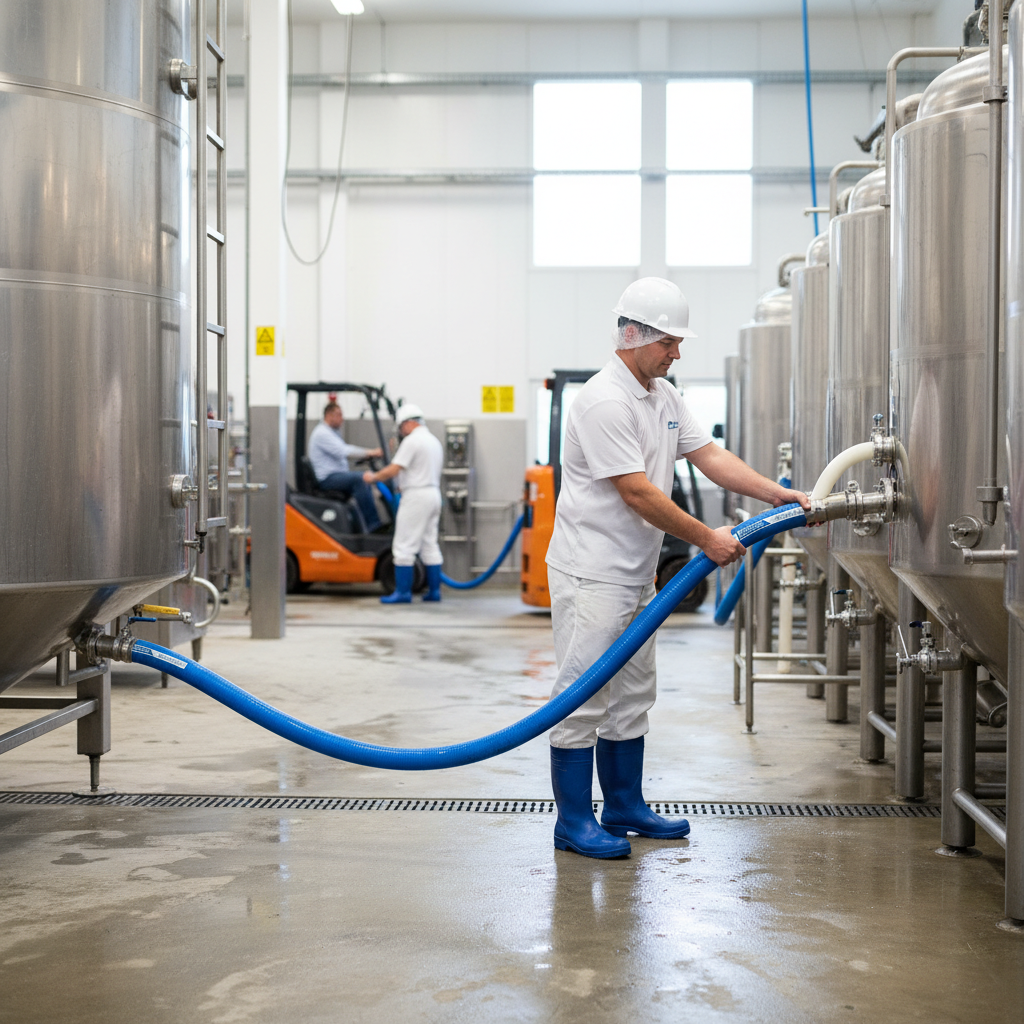 Premium 6 Bar Milk Tanker Hose - Flexible, Durable, and Abrasion Resistant for Food Applications