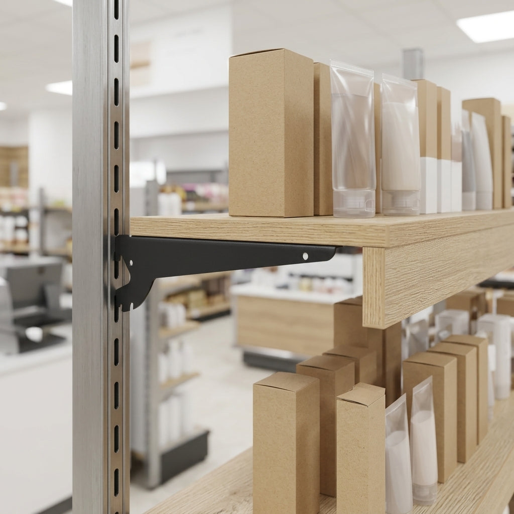 470mm Deep Wooden Shelf with Brackets – Multiple Widths (view 2)