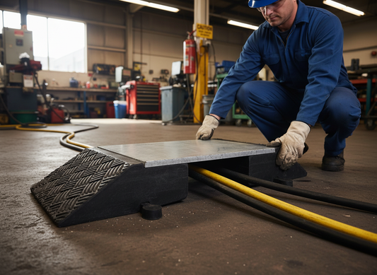 High-Performance Steel Topped Hose and Cable Ramp with Exceptional Load Capacity and Durable Construction