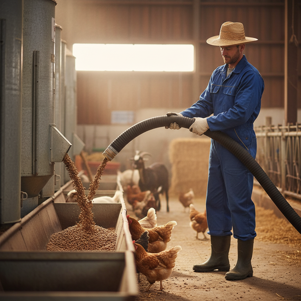 Premium Heavy Duty Animal Feed Hose with Cuffed Ends for Abrasive Materials and Flexible Use in Bulk Feed Operations
