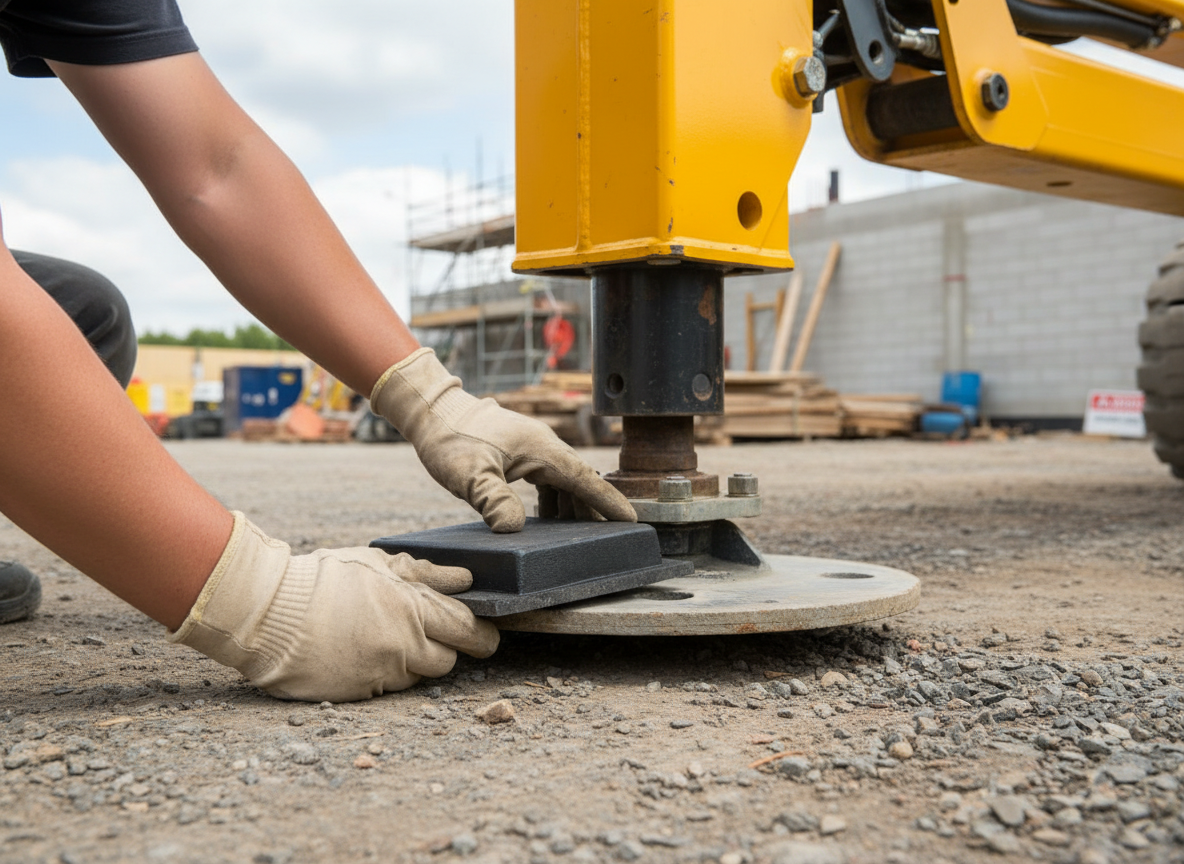 Professional Rubber Tipper Pads 152 x 88 x 28mm - Heavy Duty Steel Base for Noise Reduction and Damage Prevention