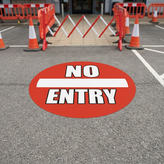 430mm floor sign No Entry slip-resistant vinyl self-adhesive