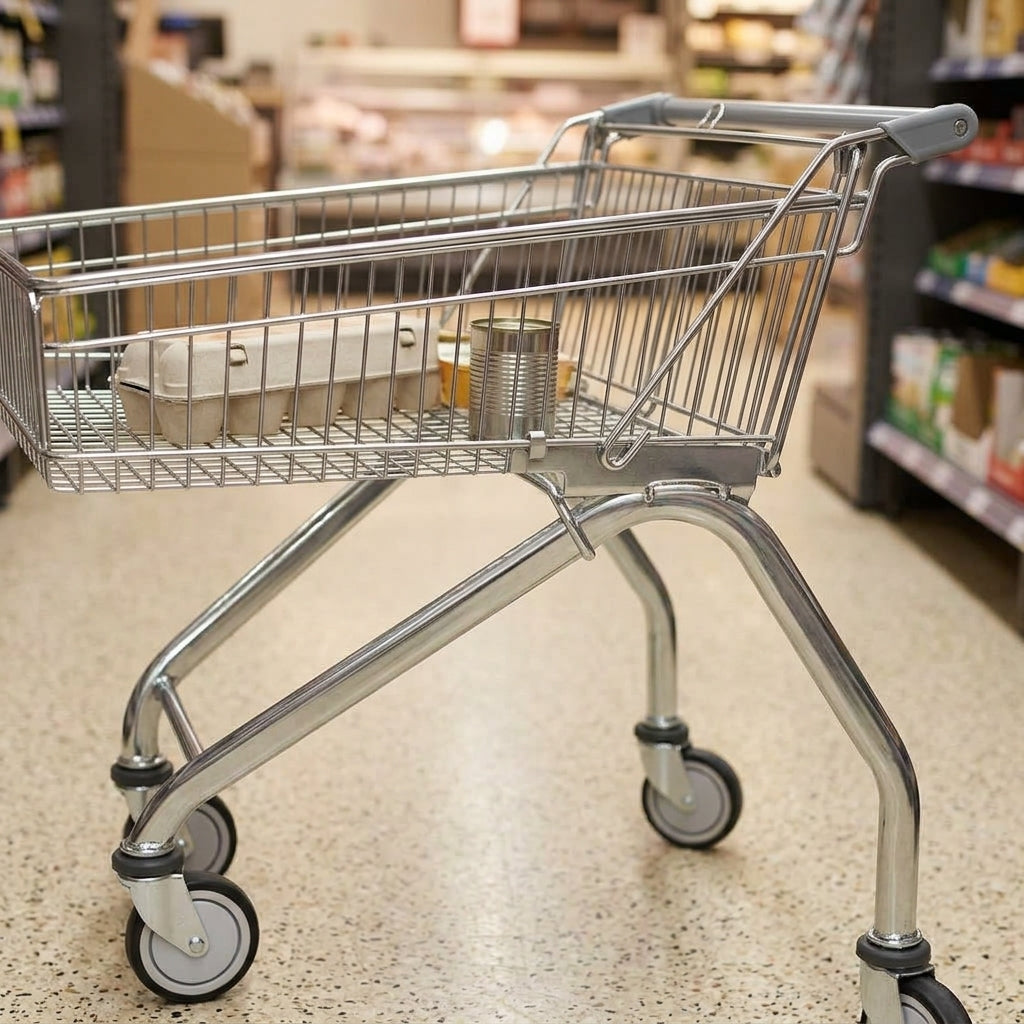 100L shallow supermarket shopping trolley (view 2)