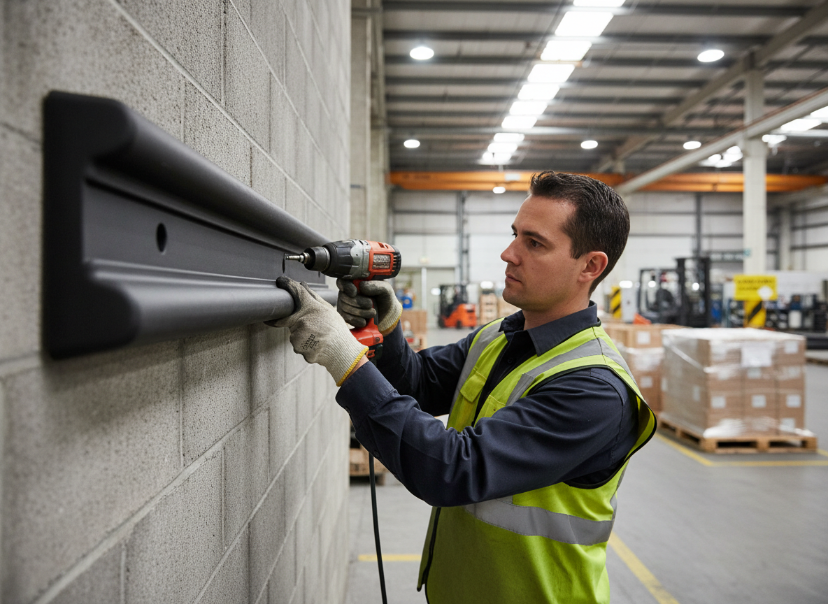 Premium Flexible Wall Guard for Impact Protection in High-Traffic Areas - 150 x 55 x 1000 mm, Durable and Minimalist Design
