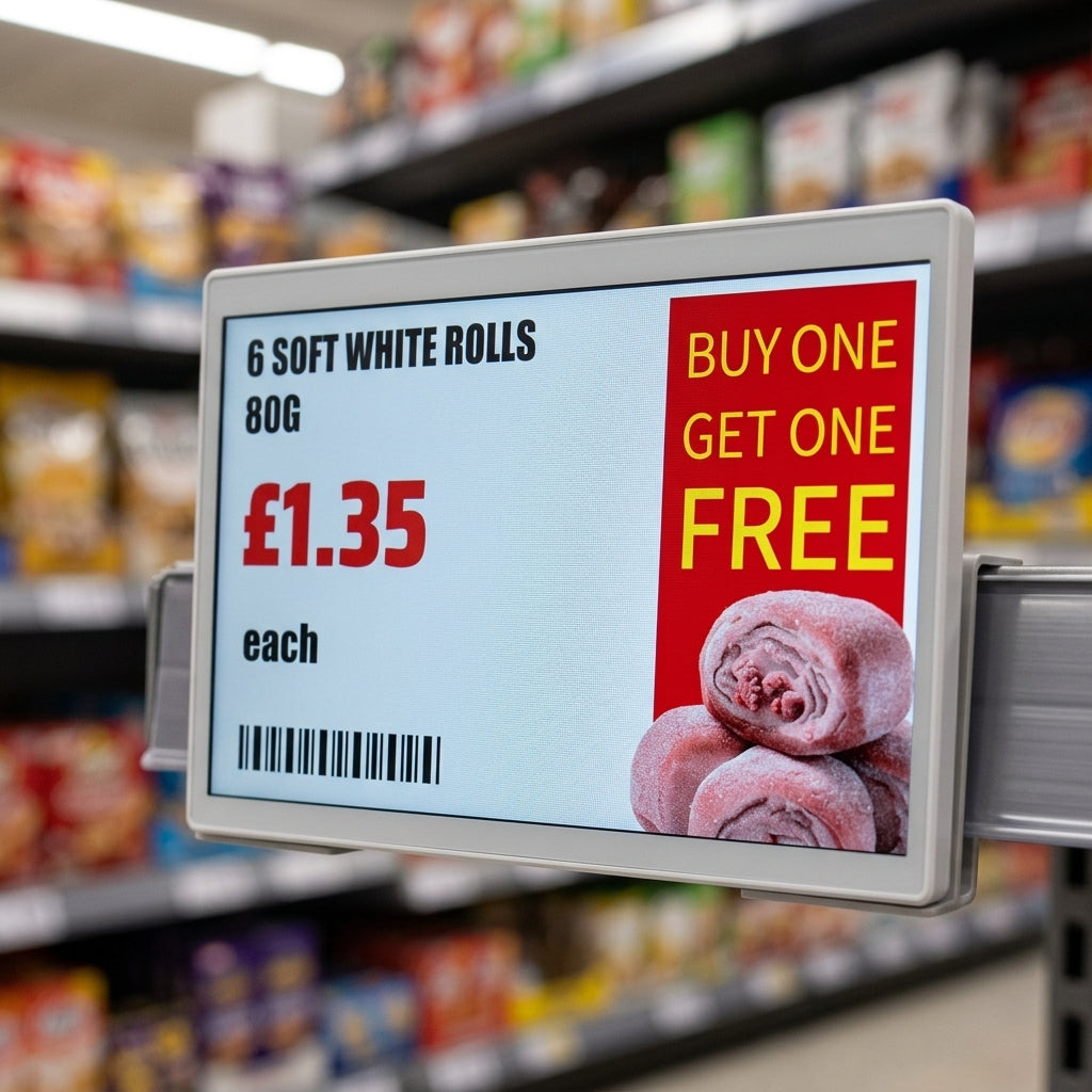 7.5" Electronic Shelf Label – Ultra-Low Power Digital Pricing Display (view 2)