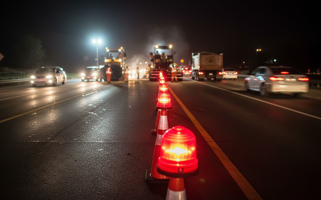 Premium LED Traffic Cone Topper Light with Constant and Hyper Flashing Settings - Complete with Batteries and Lightweight Design