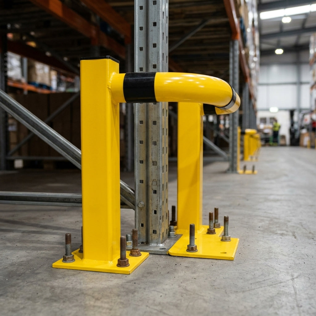 500mm Warehouse Column Protector Guard, Galvanised Steel (view 2)