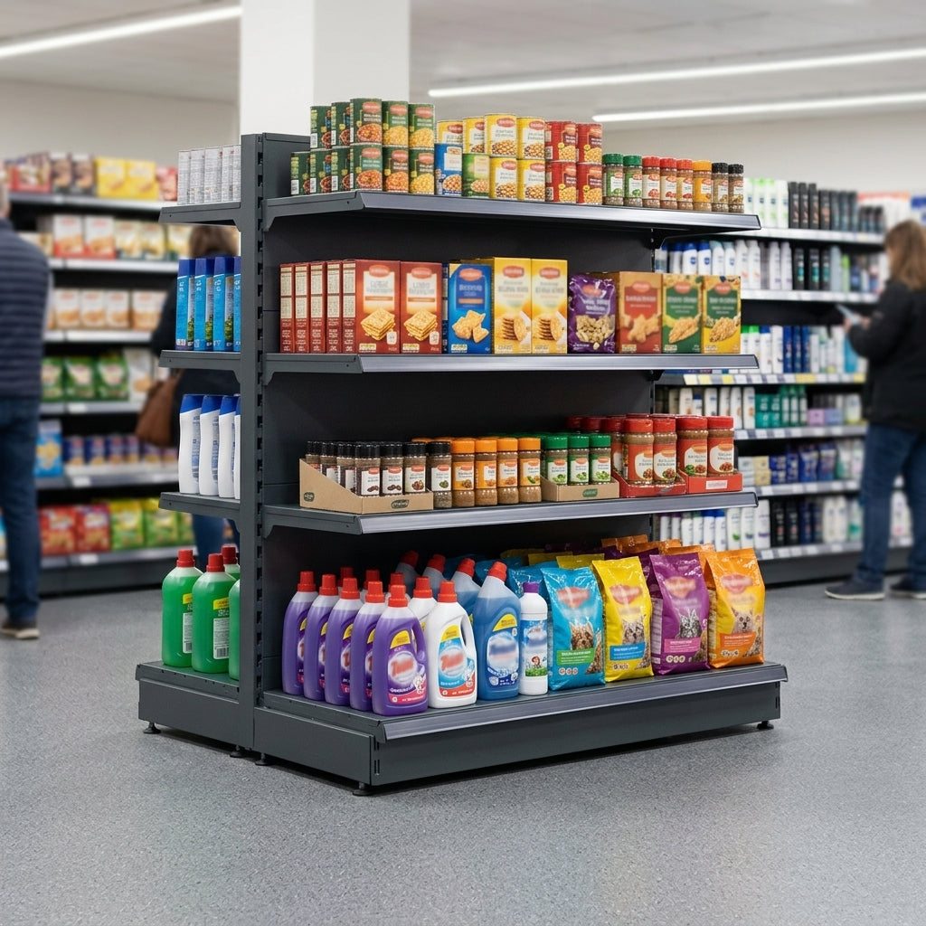 1.4m Double-Sided Gondola Bay with 370mm Base Shelf