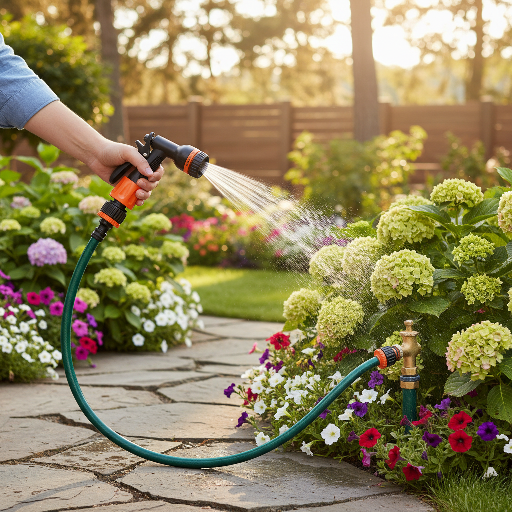 Premium Garden Hose Fittings Starter Kit with Quick-Click Couplings, Tap Connector, and Adjustable Spray Nozzle