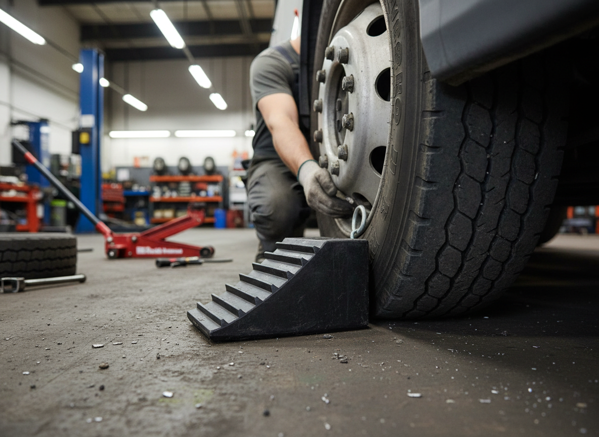 Premium Heavy Duty Vehicle Wheel Chock for Trucks and Cars - 235 x 160 x 140 mm, 44 Tonnes Load Capacity
