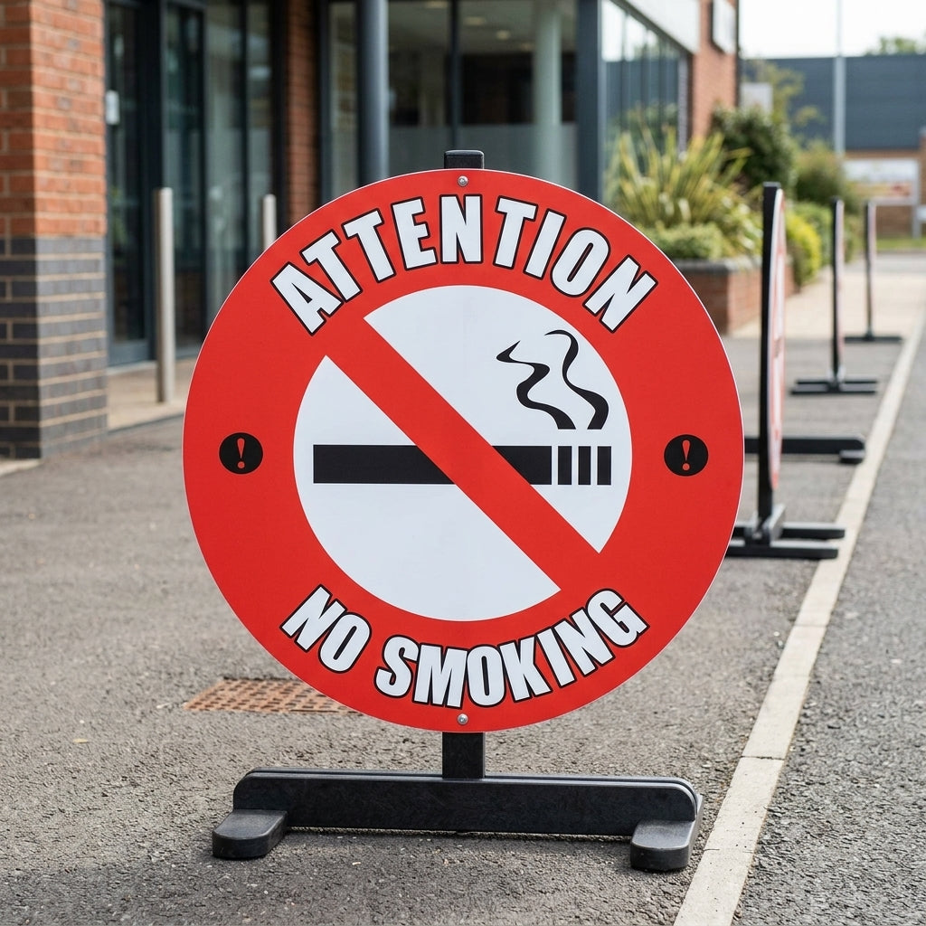 430mm floor sign – no smoking workplace safety message