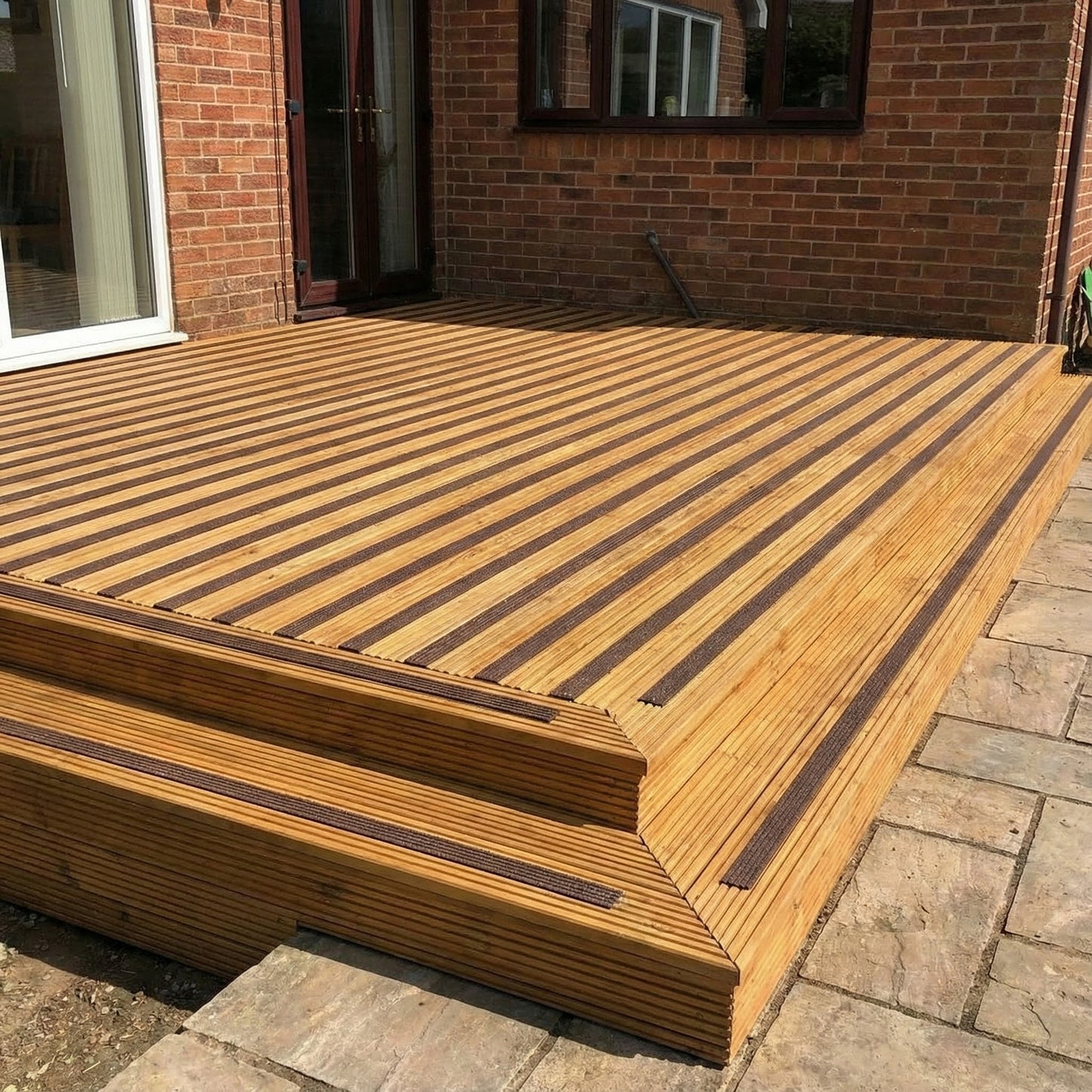 Premium Heavy Duty 600mm Anti-Slip Decking Strips – GRP Non-Slip Safety Strips for Garden, Steps & Patio with 6 Colors Available