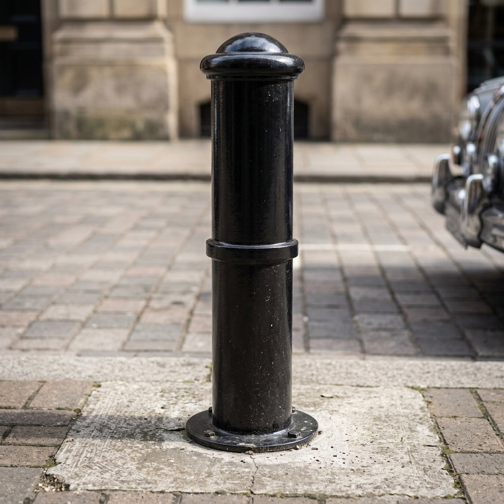 Ornamental Mild Steel Bollard with Welded Cap and Ring (view 2)