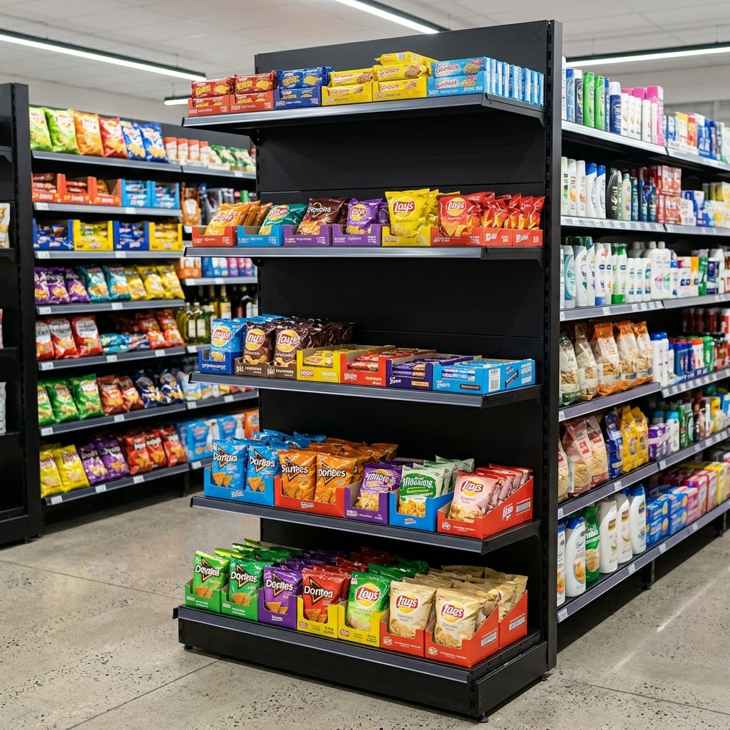 2.1m High Wall Shelving Bay | 370mm Base & 300mm Upper Shelves