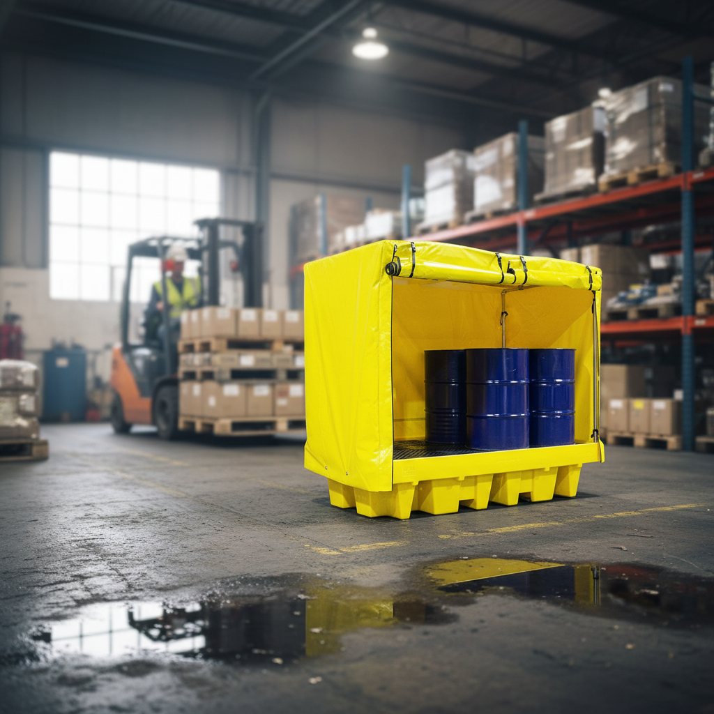 Covered 8 Drum Spill Pallet - BP8C ||For 8 drums