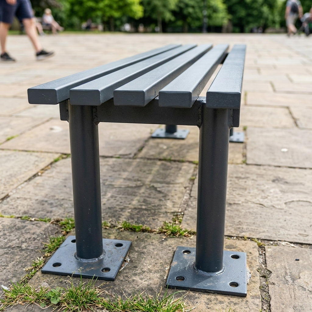 1000mm Outdoor Mild Steel Perch Bench (view 2)