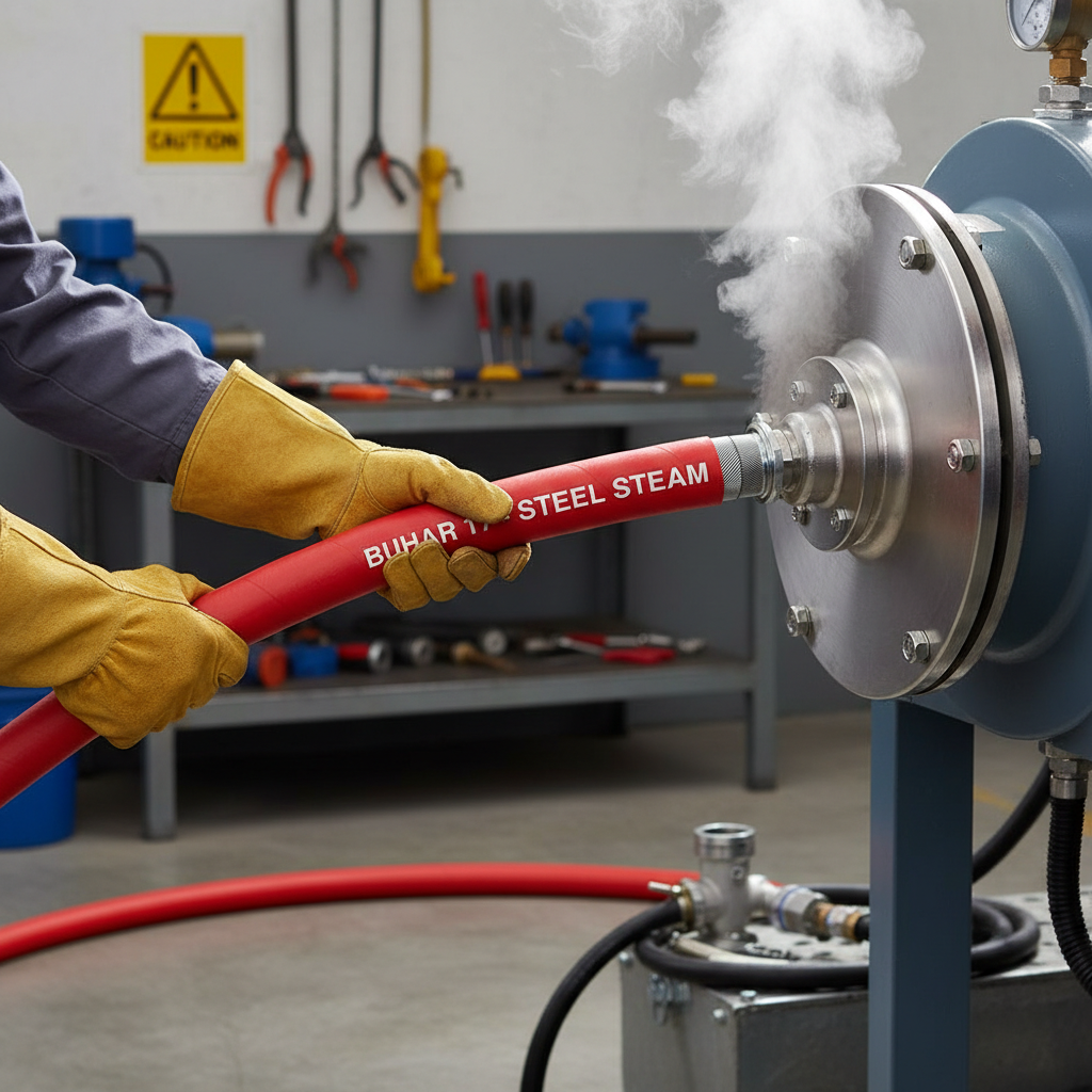 Premium Heavy Duty Red EPDM Steel Steam Hose for Saturated and Superheated Steam Applications - 17 Bar Pressure Rating