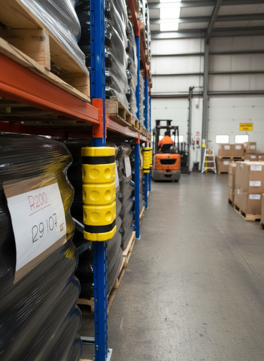 Premium Rotationally Moulded Racking Protector 450mm x 140mm x 150mm for Forklift Impact Absorption