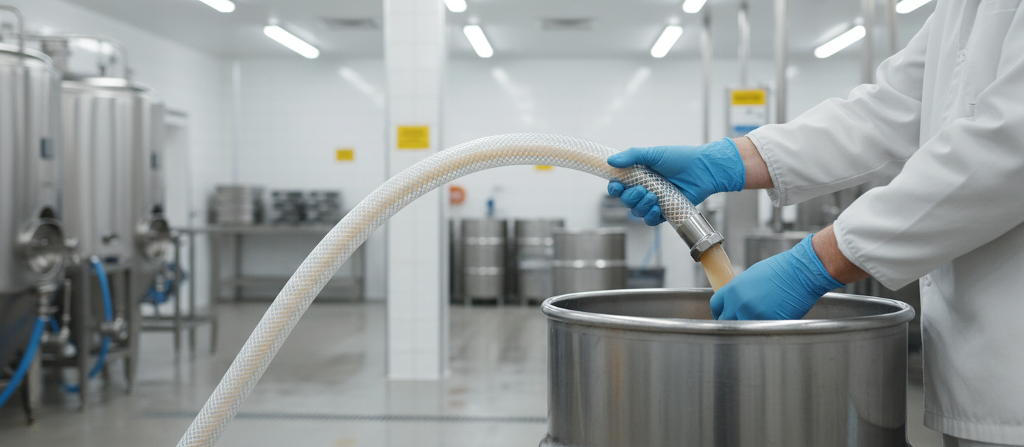 Premium Food Grade Braided PVC Hose - FDA Approved, Reinforced, Clear for Beverage and Compressed Air Use