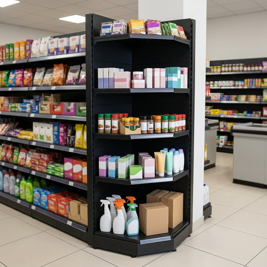 1.6m High Corner Shelving Bay with 370mm Base Shelf