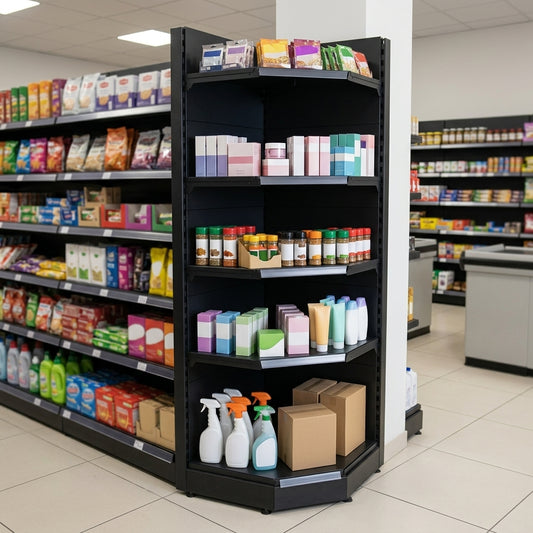 1.6m High Corner Shelving Bay with 370mm Base Shelf