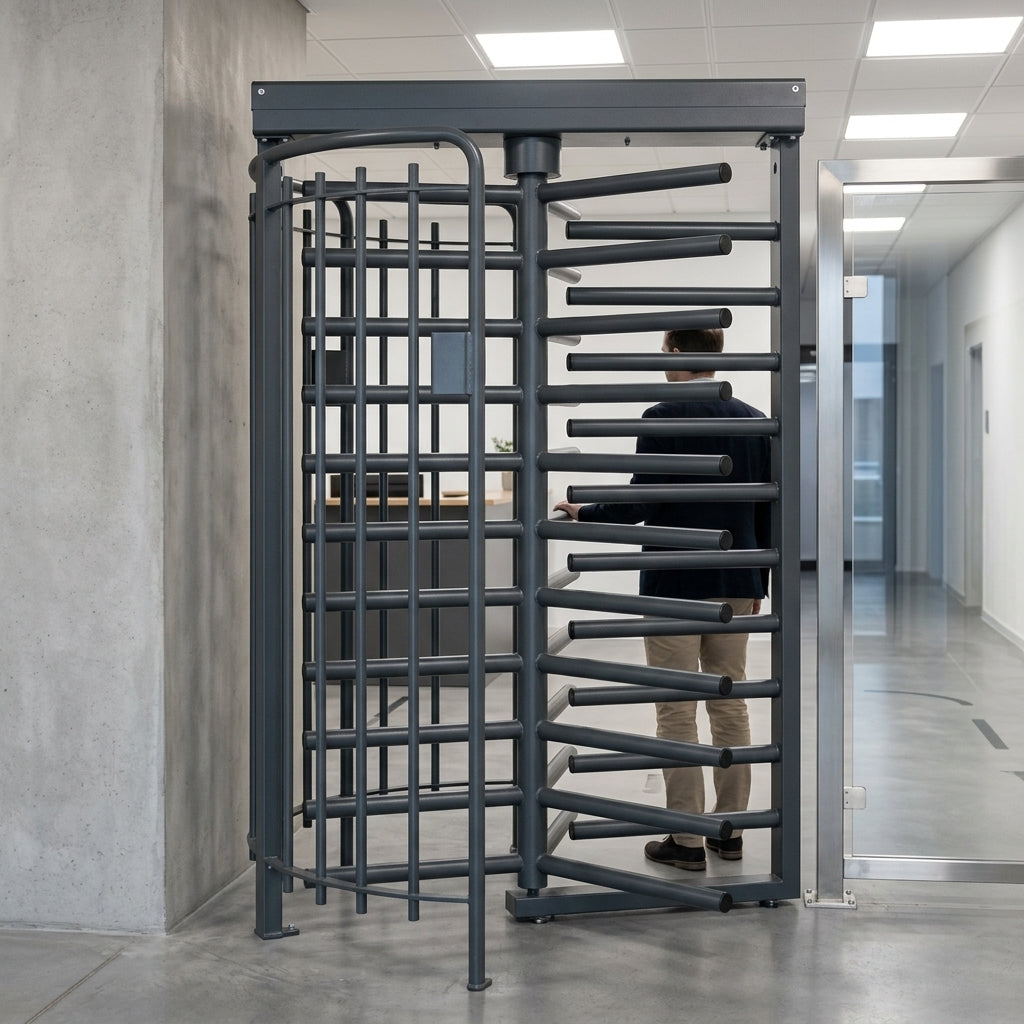 Full Height Pedestrian Turnstile – Single Slimline Security Gate