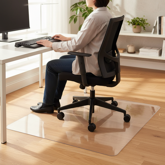 Premium Eco-Friendly Chair Mat for Hard Floors - Made of 100% Recycled PET, Transparent, High Impact Resistance, Suitable for Parquet, Laminate, and Tile