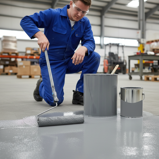 Premium Grey Epoxy Floor Paint - Durable, Chemical Resistant Coating for Concrete and Industrial Floors
