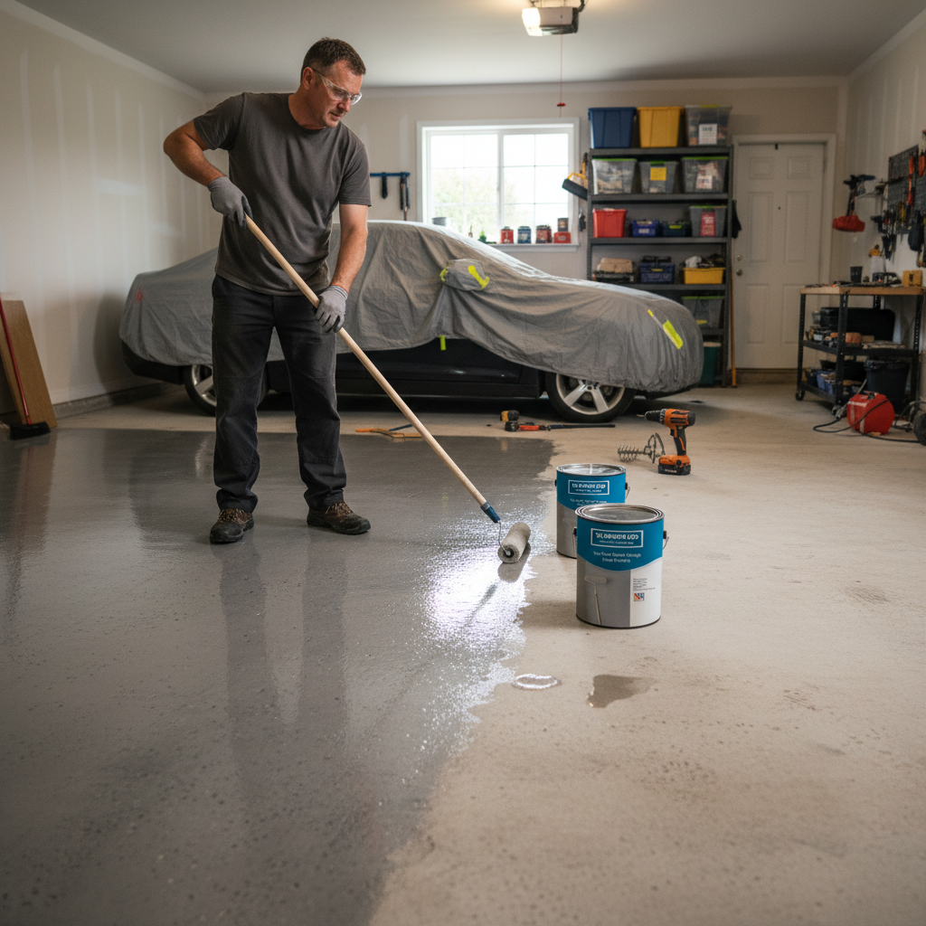 Premium Two Pack Epoxy Garage Floor Paint Clear Sealer for Heavy Traffic, Durable and Chemical-Resistant Finish