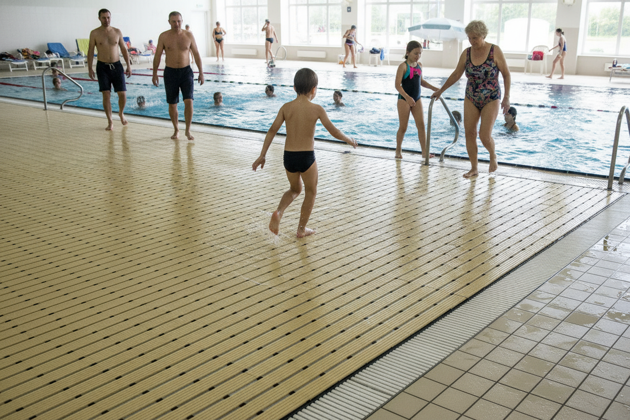 Premium Flexible Duckboard Mat for Swimming Pools - Anti-Microbial, Impact Resistant, High-Performance PVC Design