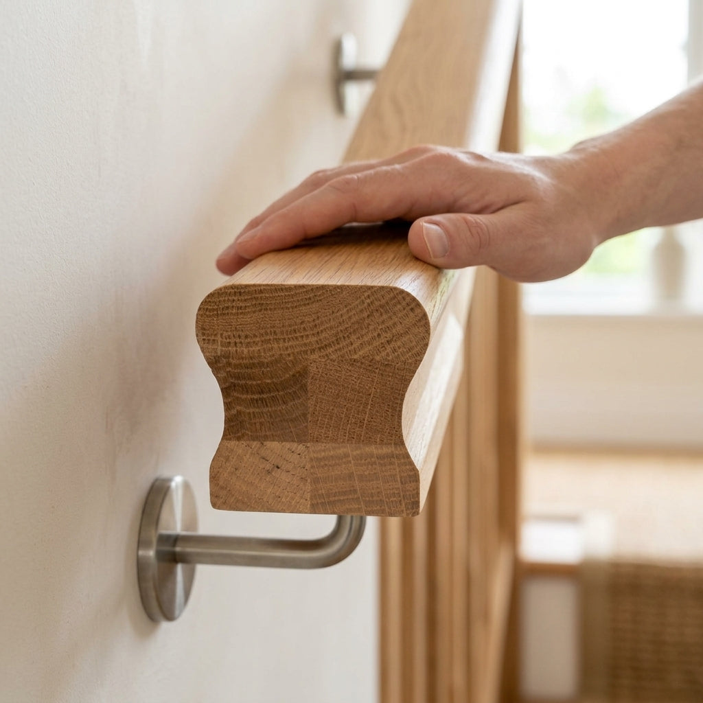 59 x 59mm Solid Oak Handrail Ungrooved (view 2)