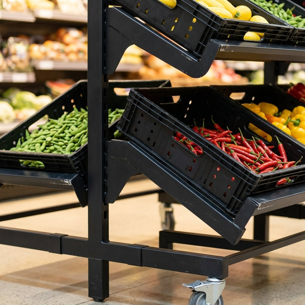 1200mm single-sided mobile fruit and vegetable display (view 2)